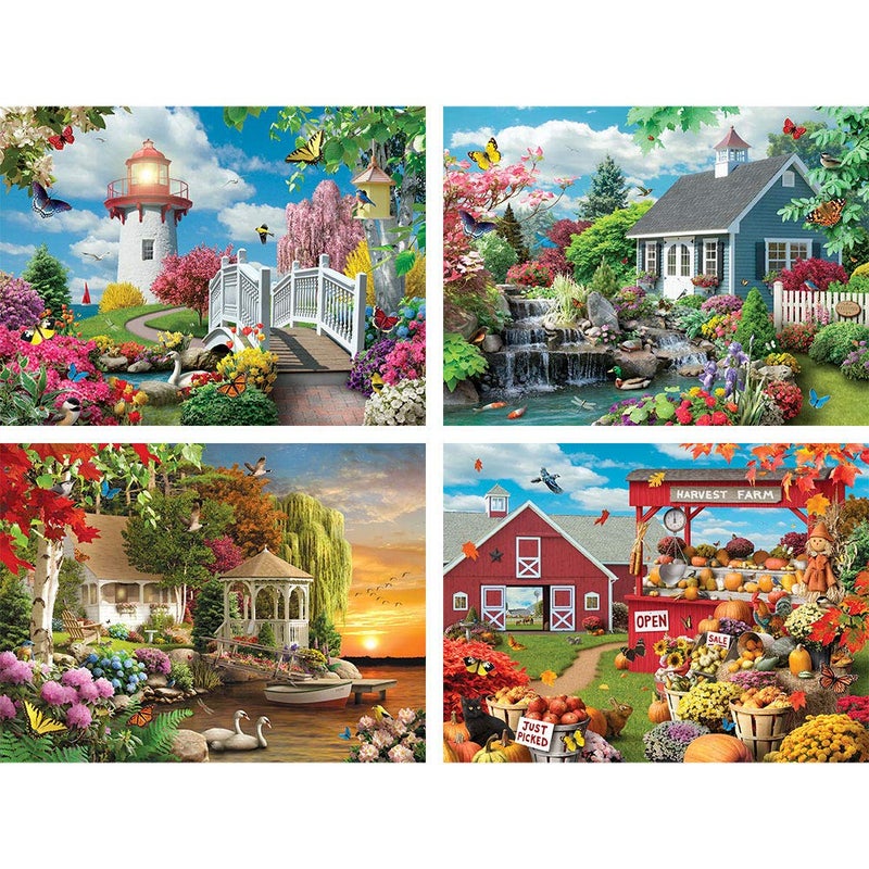 Bits and Pieces â€“ 4-in-1 Multi-Pack 300 Piece Jigsaw Puzzles for Adults â€“ Scenic Beauty Collection by Alan Giana, Completed Puzzle Size: 16" x 20" - Image 2